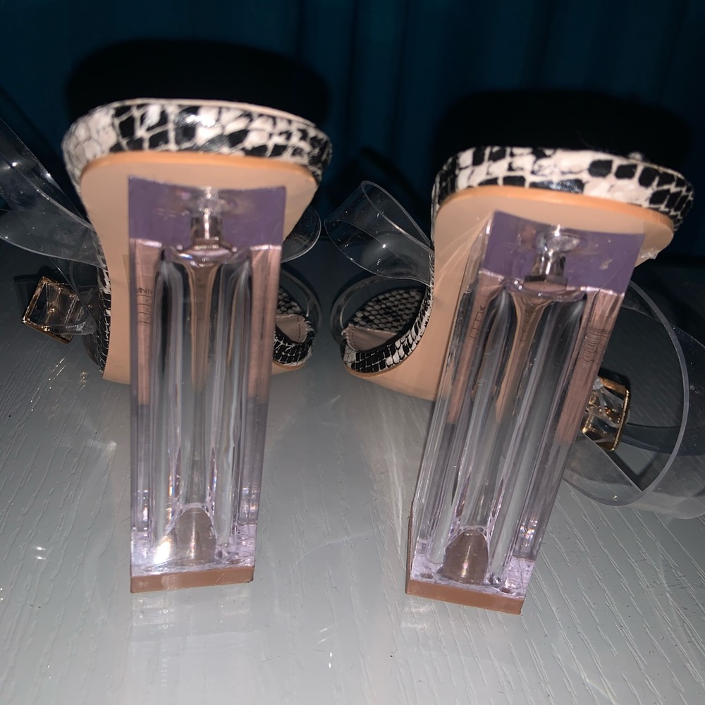 Pretty Little Thing Snake Clear Block Heel Sandal - image 6